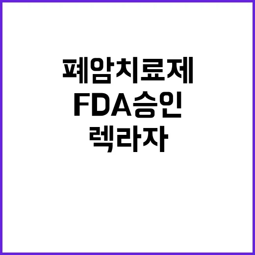 폐암치료제 ‘렉라자’ FDA 승인 소식에 주목!