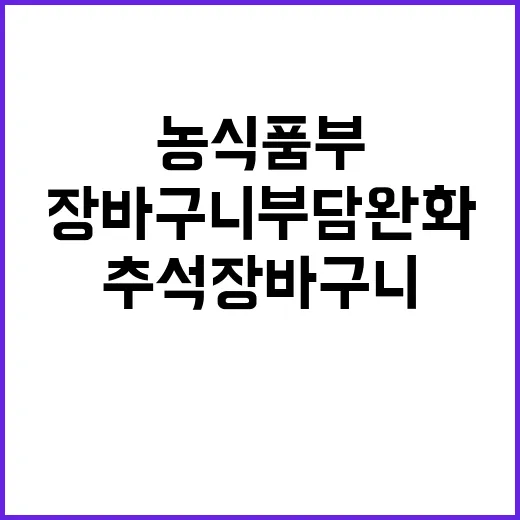 농식품부 추석 장바구니 부담 완화 방법 공개!