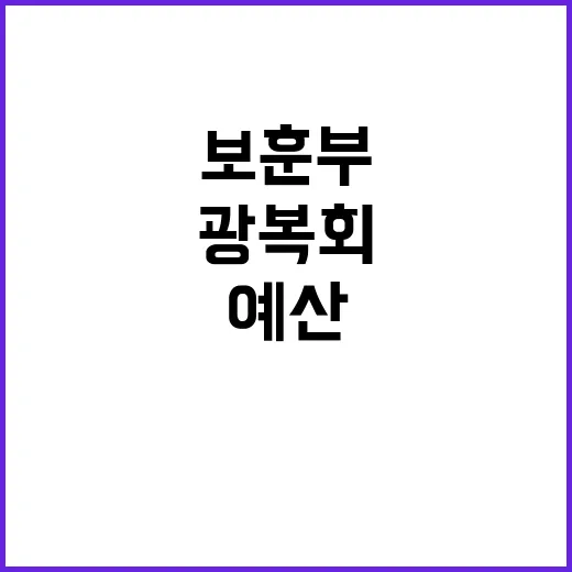 광복회 지원 예산 …