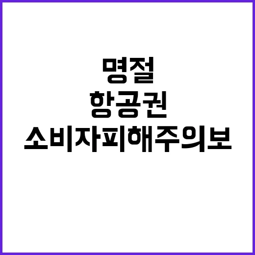 항공권 소비자 피해주의보 명절 전 꼭 확인해야!