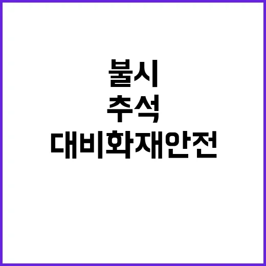 추석 대비 화재 안전 불시 조사 결과 공개!