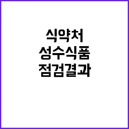 식약처 성수식품 점검 결과 63곳 위반 적발!