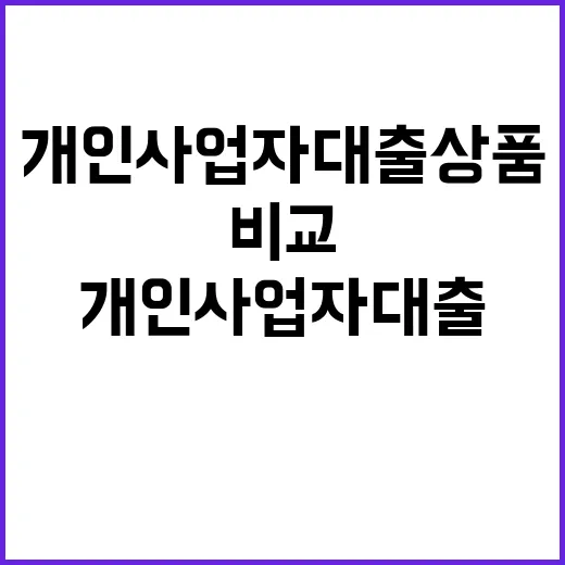 개인사업자 대출상품 한눈에 비교하는 서비스 등장!