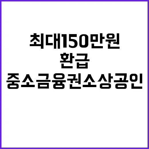 이자환급 중소금융권 소상공인 최대 150만 원!