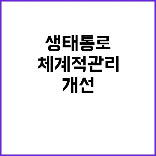 생태통로 체계적 관…