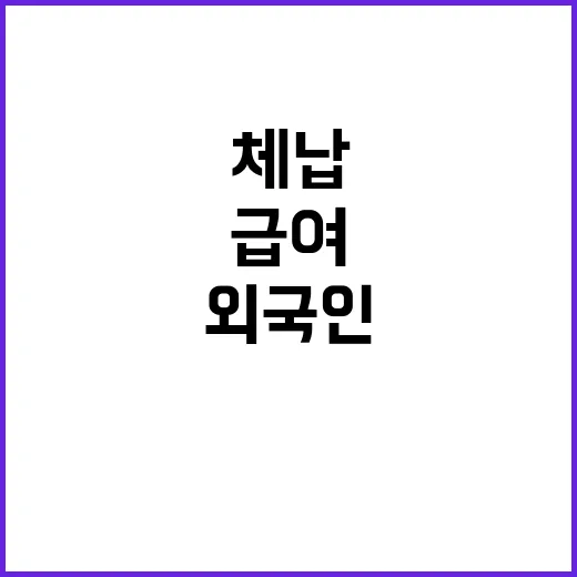 건보료 체납 외국인 급여 수급 불가능 소식!