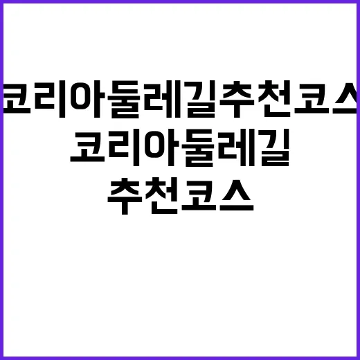 코리아둘레길 추천 코스 지금 바로 확인하기!