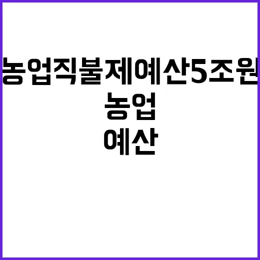 농업직불제 예산 5…