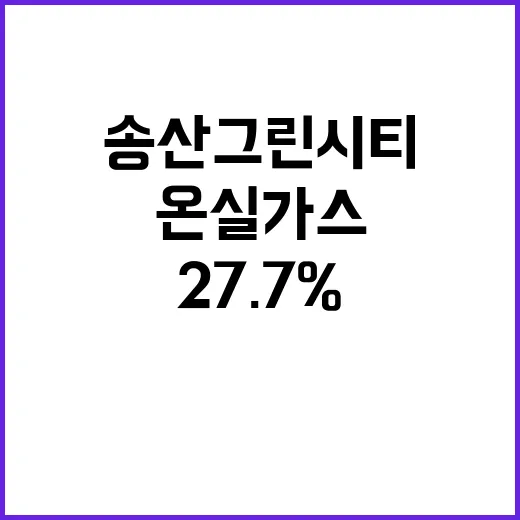 송산그린시티 온실가스 27.7% 감소 기대!