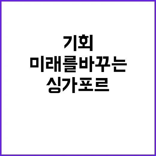 협력 한싱가포르의 미래를 바꾸는 기회!