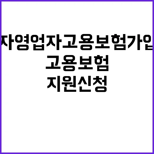 자영업자 고용보험 가입과 지원 신청 간편화!