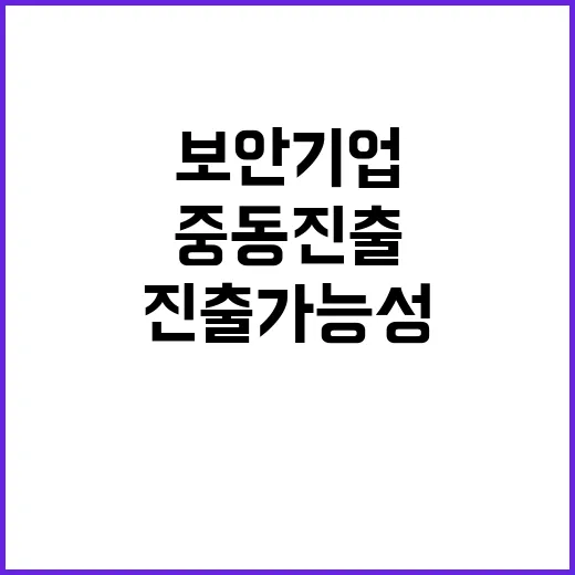 보안기업 중동 진출…