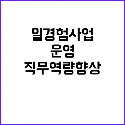 고용부 직무역량 향상 위한 일경험 사업 운영!