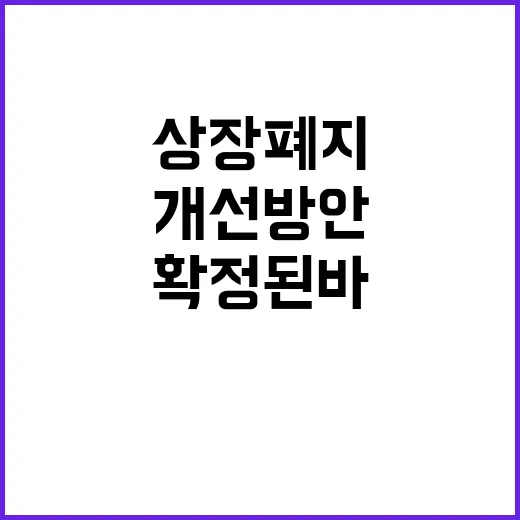 상장폐지 개선방안 …