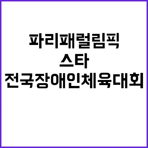 스타 파리 패럴림픽 열기 전국장애인체육대회서 재현!