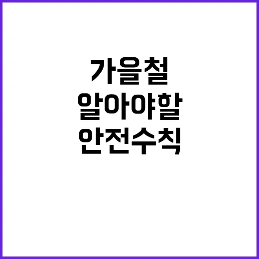 가을철 안전수칙 당신이 알아야 할 필수 정보!