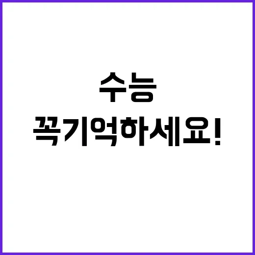 수능 이 유의사항 꼭 기억하세요! 성공의 열쇠!