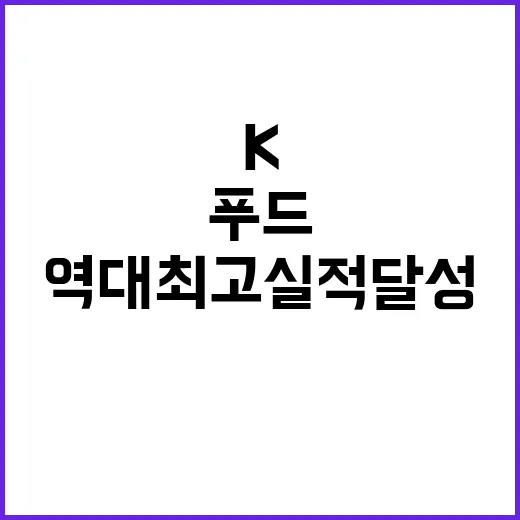 K푸드 역대 최고 …