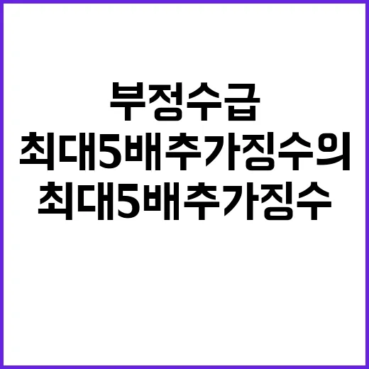 부정수급 최대 5배…