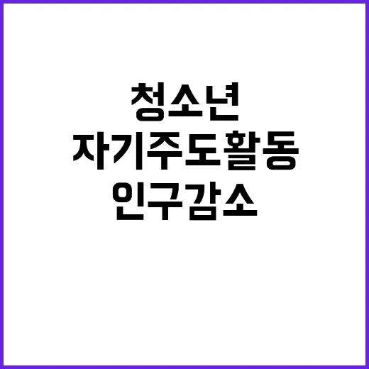 인구감소 청소년 자기주도 활동과 체험 기회!