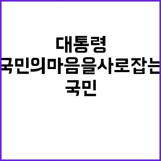 대통령 말씀 국민의 마음을 사로잡는 메시지!