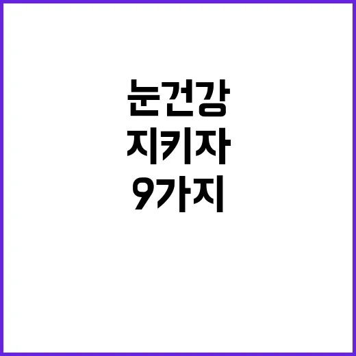 눈 건강 이 9가지…