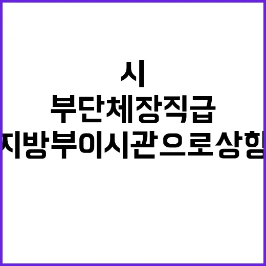 부단체장 직급 지방부이시관으로 상향 조정 소식!