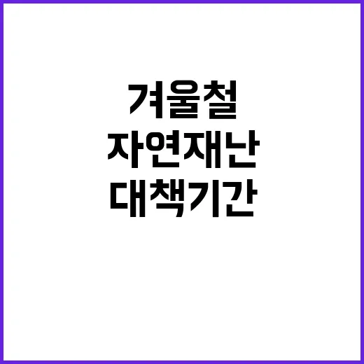 겨울철 대책기간 자…