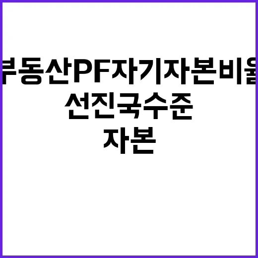 부동산 PF 자기자본비율 선진국 수준 도달!