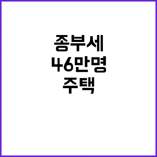 주택 종부세 과세 46만 명 세액 1조 6000억!