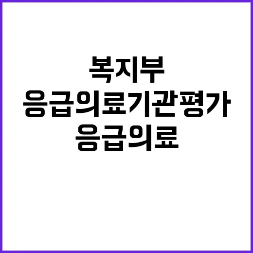 응급의료기관평가 복지부의 노력과 진실 공개!