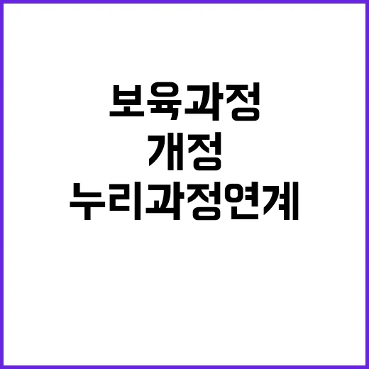 보육과정 교육부의 획기적 개정과 누리과정 연계!