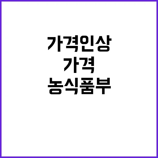 가격 인상? 농식품부의 놀라운 사실 공개!