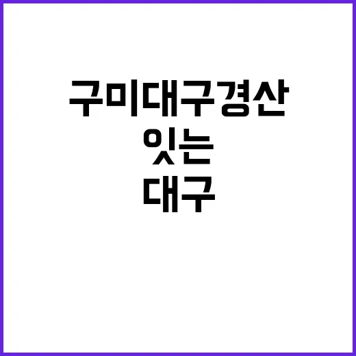 광역철도 개통 구미 대구 경산 잇는 새로운 교통!