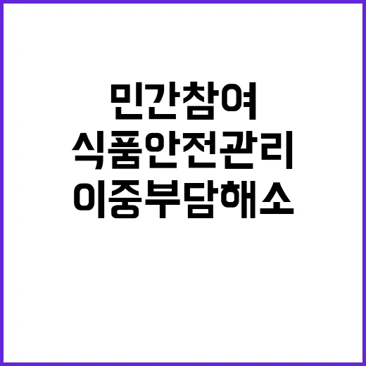 식품안전관리 민간참여로 이중 부담 해소!