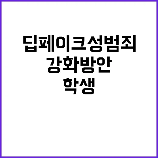 딥페이크 성범죄 피해학생 보호 강화 방안 공개!