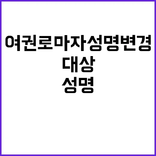 여권 로마자성명 변…