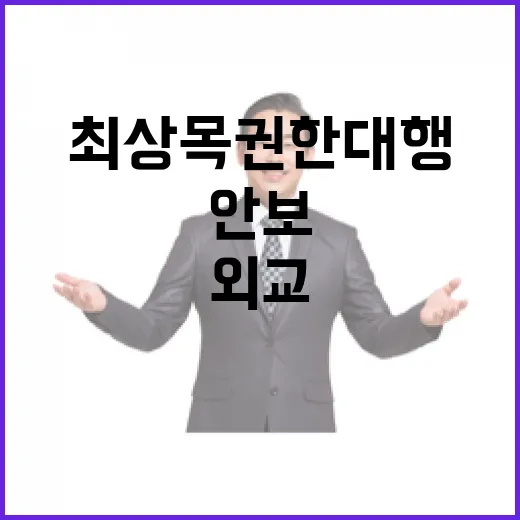 외교와 안보 최상목 권한대행의 다짐!