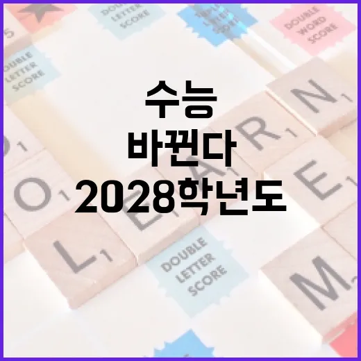 2028학년도 수능 과목 구성이 획기적으로 바뀐다!