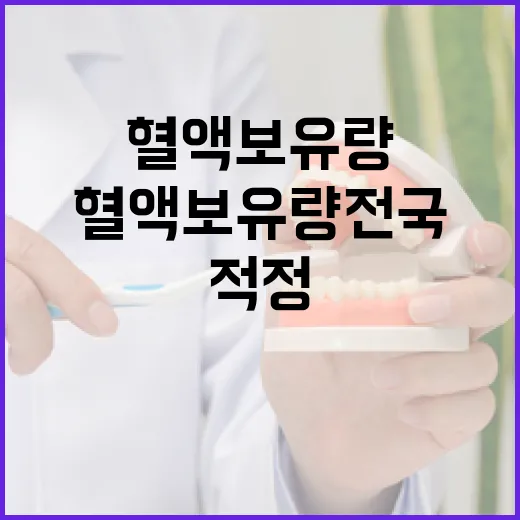 혈액보유량 전국 적…