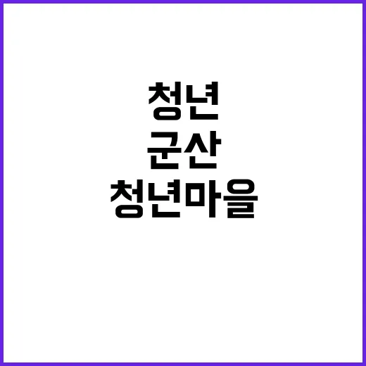 청년마을 공유주거, 의성·군산·공주 조성 착수!