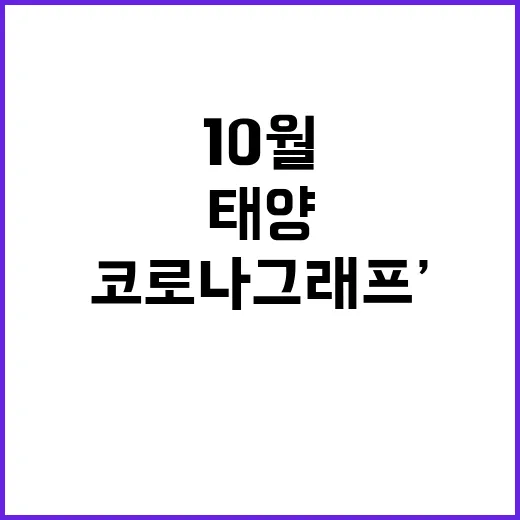 ‘태양 코로나그래프’ 10월 발사, 기대되는 결과!