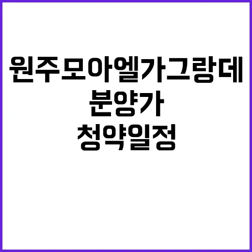 원주 모아엘가 그랑데 청약 일정과 분양가 공개!