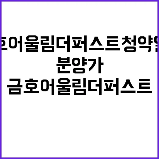 홍천 금호어울림 더퍼스트 청약일정과 분양가 공개!