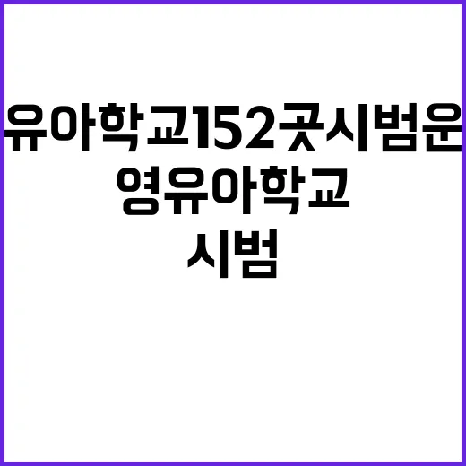 교육 지원 영유아학교 152곳 시범 운영 중!