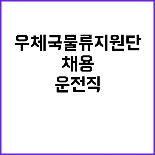 우체국물류지원단 서울지사 동서울, 의정부, 성남, 강릉, 원주사업소 추석 특별소통 기간제(운전직, 운송직) 채용 공고