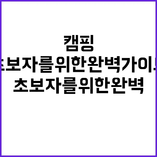 메이트 캠핑 초보자…