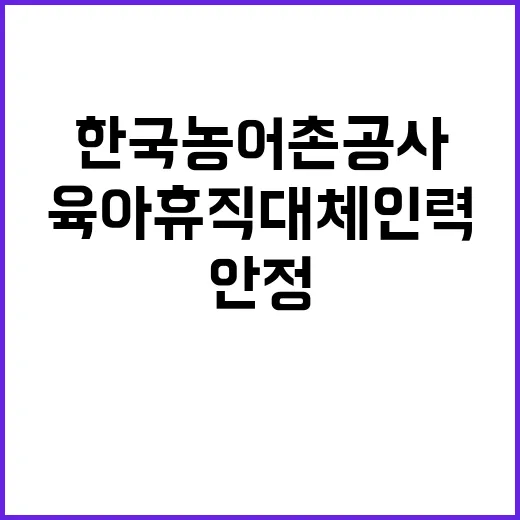 한국농어촌공사 강원지역본부 원주지사 일반계약직(육아휴직 대체인력) 채용 공고