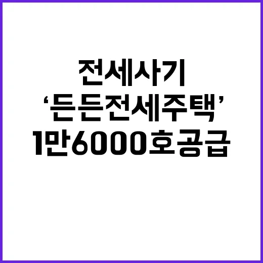 ‘든든전세주택’ 1만 6000호 공급 전세사기 완벽 차단!