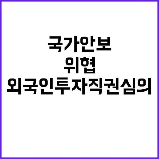 국가안보 외국인 투…